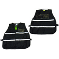 Incident Command Vest with clear card holders, 1" Stripes, (Regular and Jumbo) Black